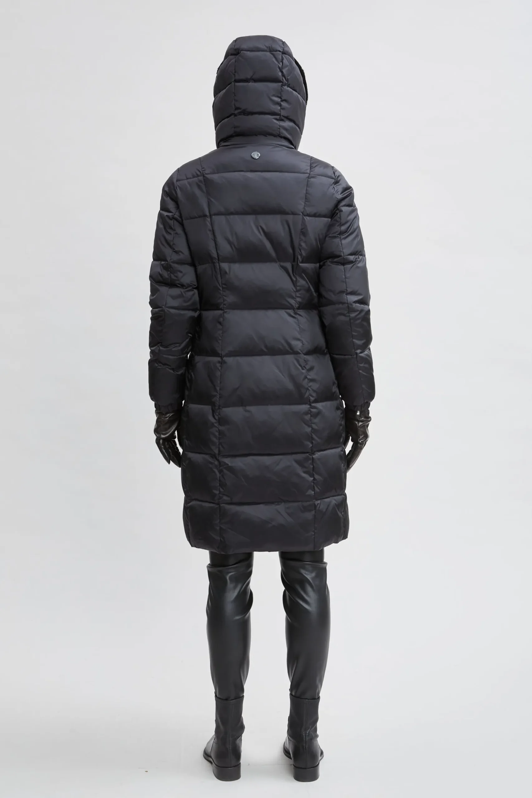 Elie Tahari Coats-Tahari Faux Fur Trimmed Puffer Coat BLACK