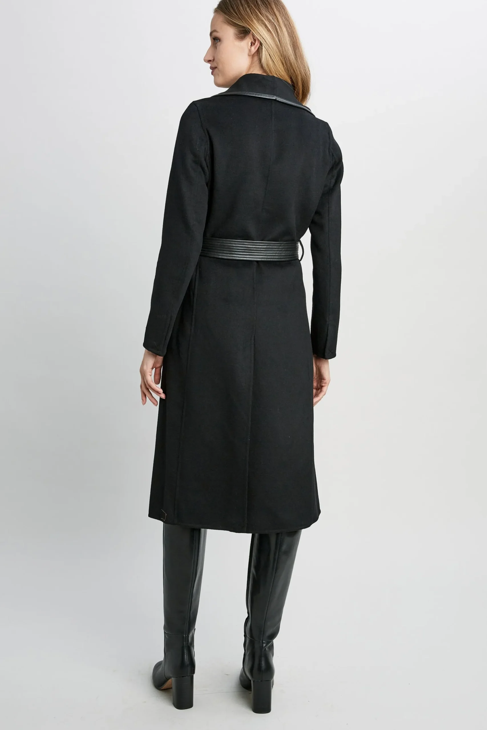 Elie Tahari Coats-Tahari Juliette Double Face Wool Coat Black