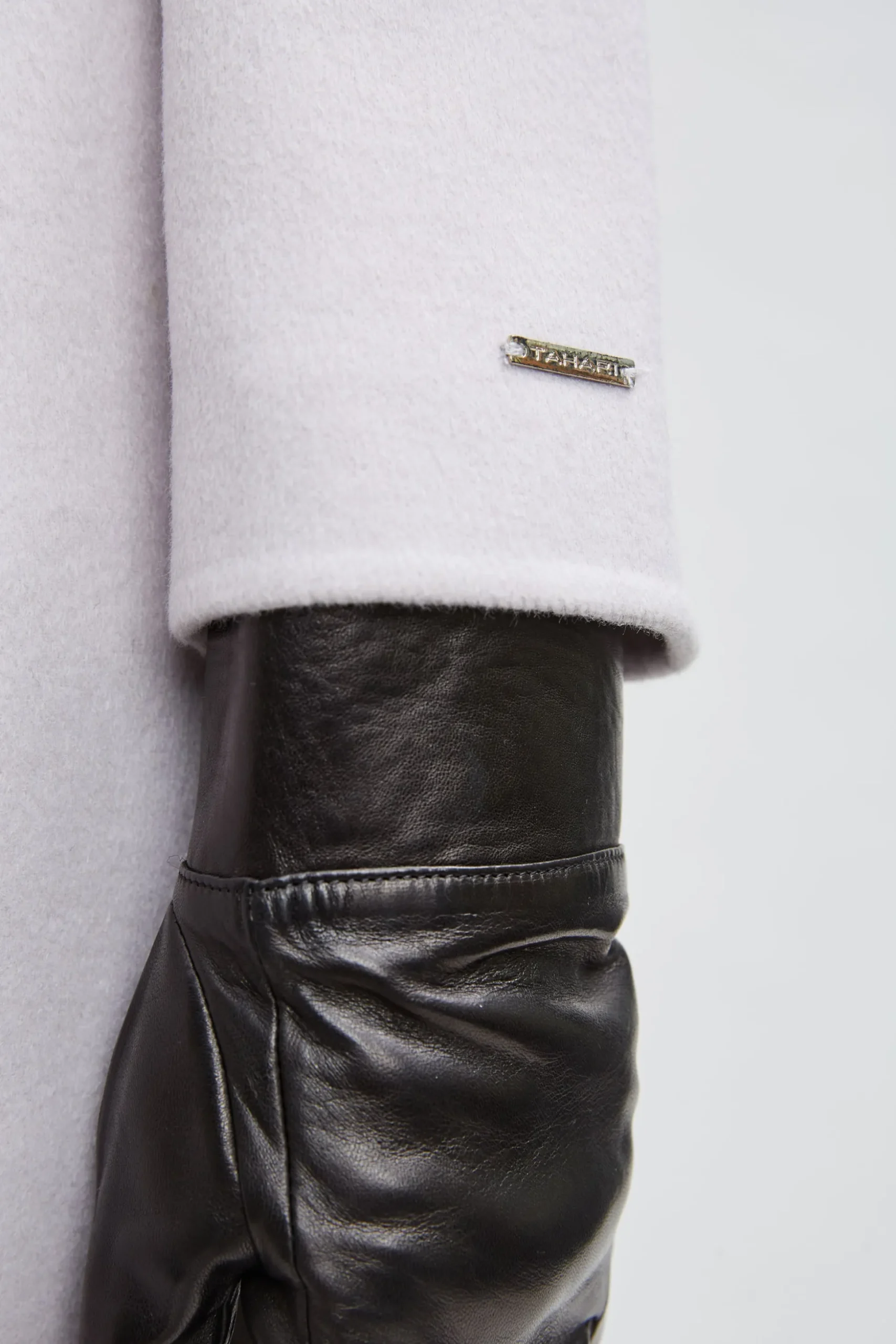 Elie Tahari Coats-Tahari Wool Blend Wrap Coat PLATINUM