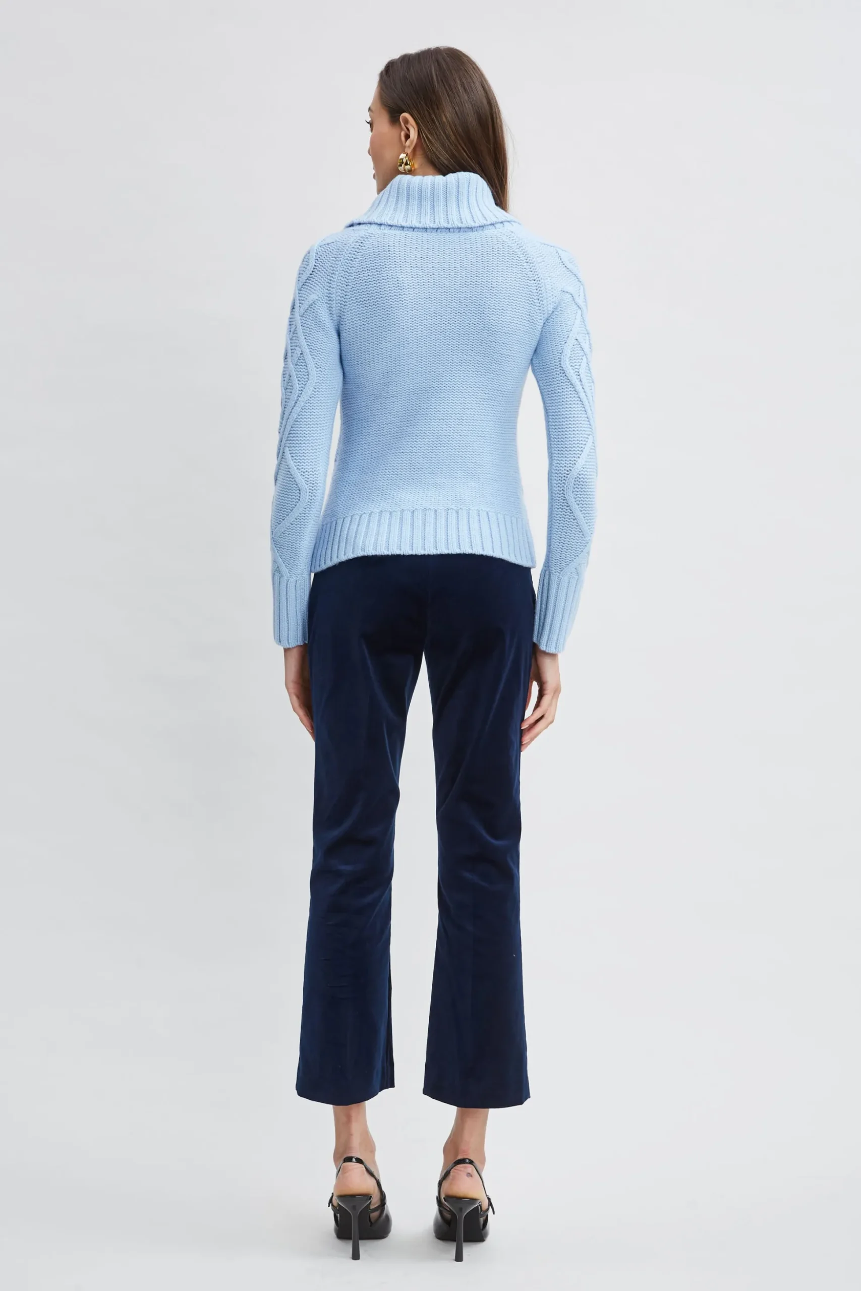 Elie Tahari Tops & Sweaters-Texture Turtleneck Wool Sweater BLUEDUSK