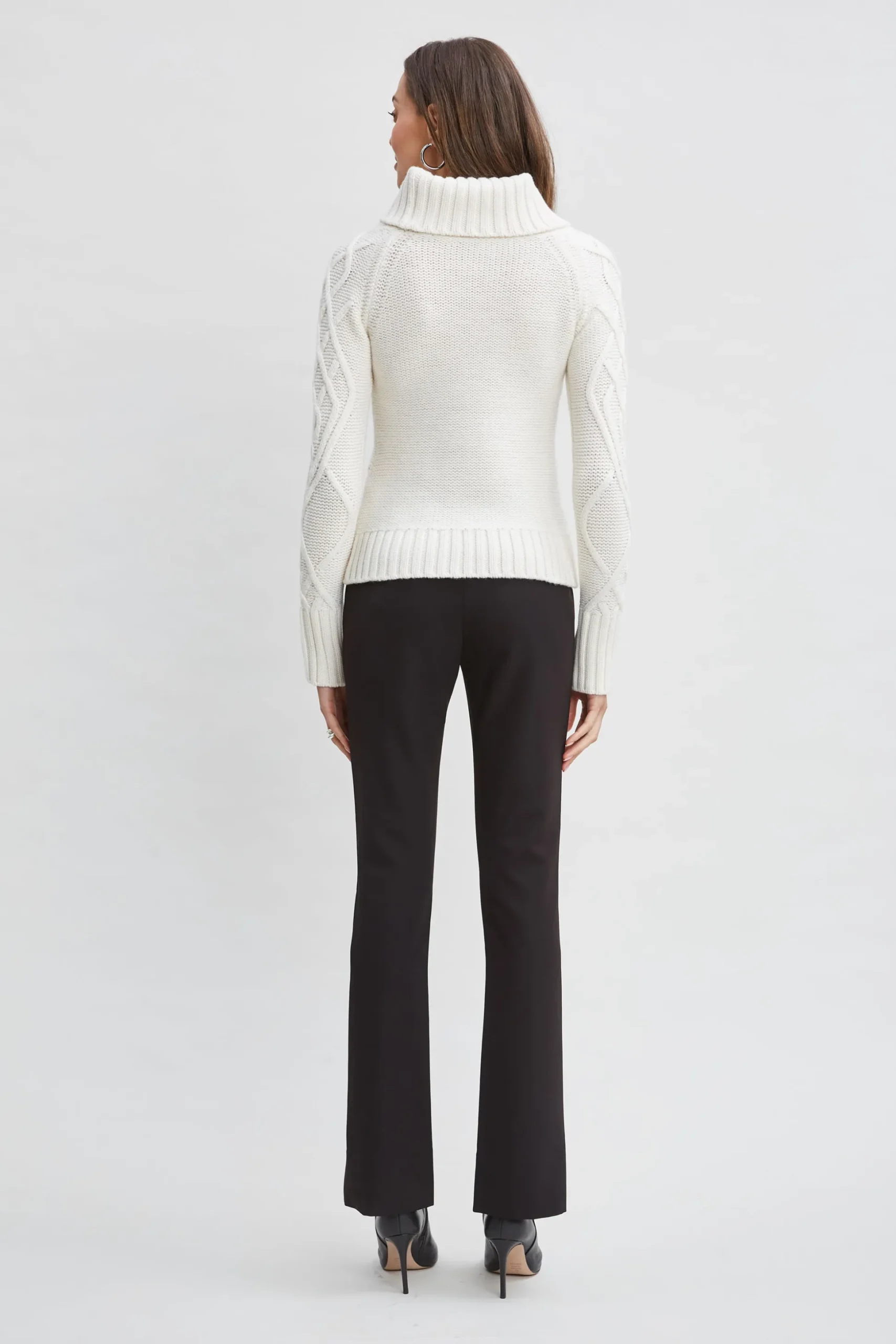 Elie Tahari Tops & Sweaters-Texture Turtleneck Wool Sweater SNOW