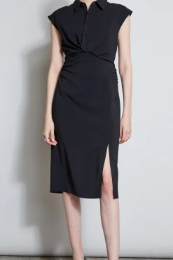 Elie Tahari Dresses & Jumpsuits-Twist Button Dress BLACK
