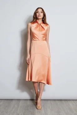 Elie Tahari Dresses & Jumpsuits|Sleeveless Dresses-Twist Neck Satin Dress GINGER