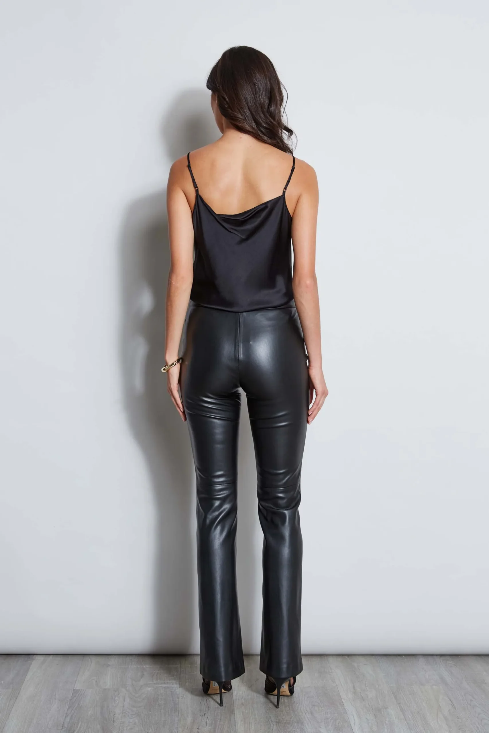 Elie Tahari Bottoms|Suiting-Vegan Leather Seam Pant BLACK