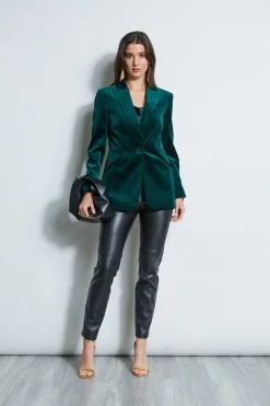 Elie Tahari Jackets & Blazers-Velvet Blazer BOTTLEGREEN