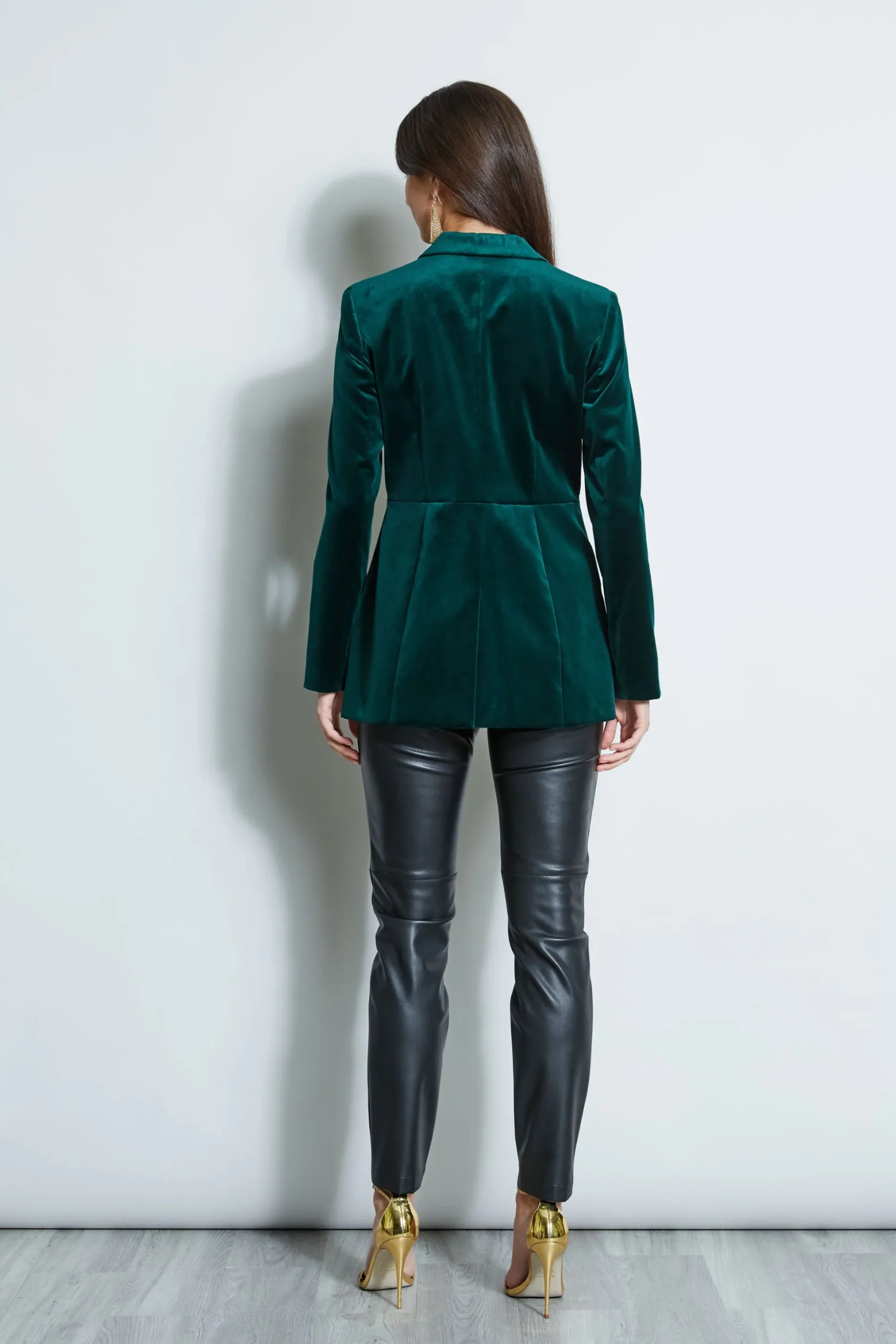 Elie Tahari Jackets & Blazers-Velvet Blazer BOTTLEGREEN