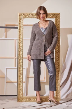 Elie Tahari Bottoms-Vintage Vegan Leather Pant FOGGREY