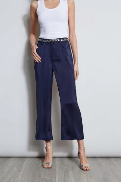 Elie Tahari Bottoms-Washed Satin Fluid Pant STARGAZER