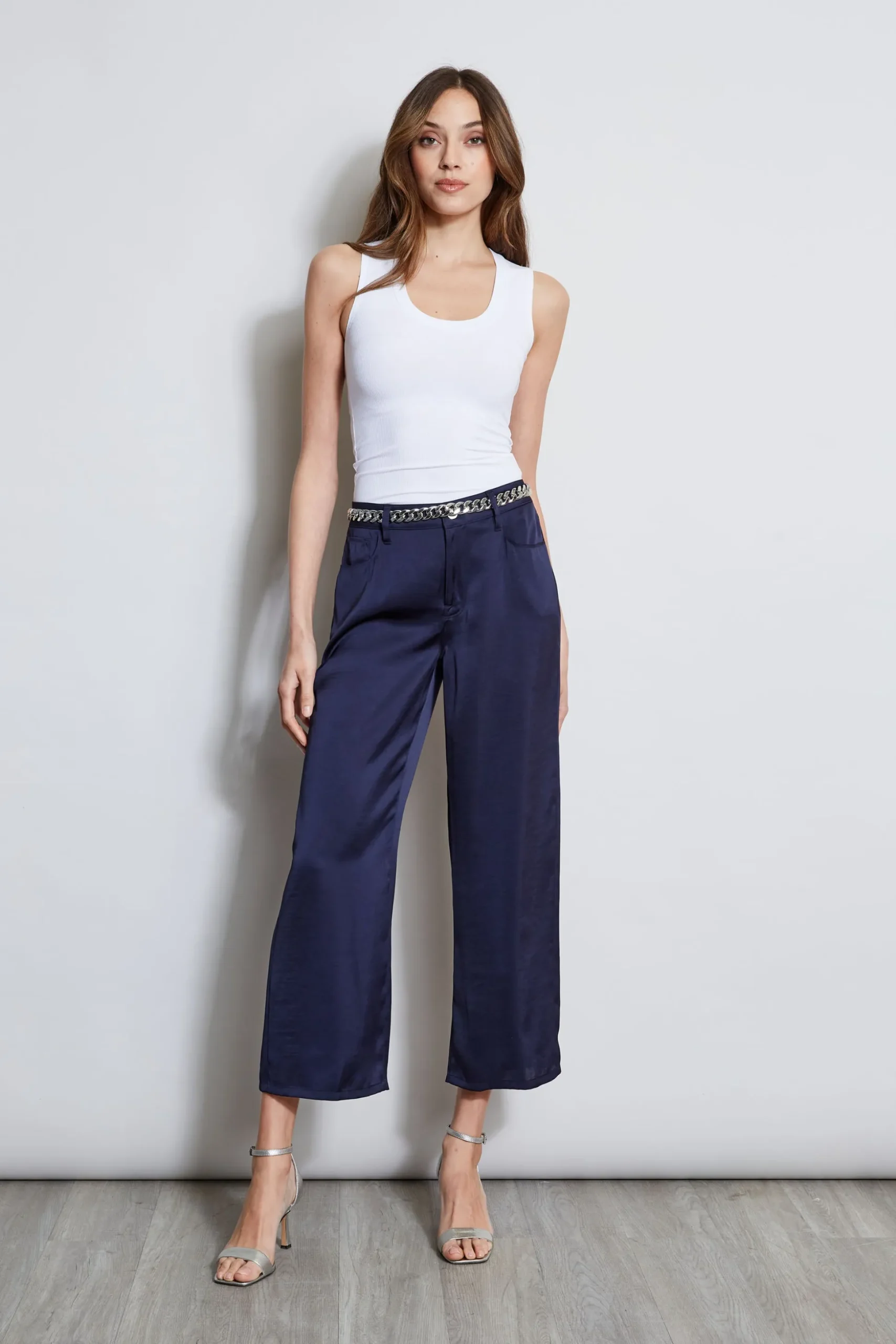 Elie Tahari Bottoms-Washed Satin Fluid Pant STARGAZER