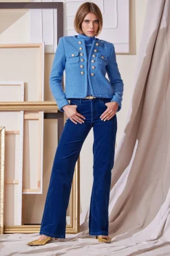 Elie Tahari Bottoms-Washed Velvet Pant PARISBLUE
