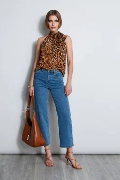 Elie Tahari Bottoms-Wide Leg Jean MEDIUMWASH