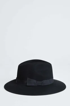 Elie Tahari Fragrance|Gloves-Wool Fedora Hat BLACK