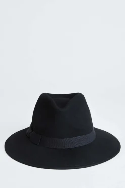 Elie Tahari Fragrance|Gloves-Wool Fedora Hat BLACK
