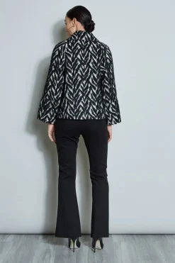 Elie Tahari Jackets & Blazers-Wool Jacquard Jacket BLACKMULTI