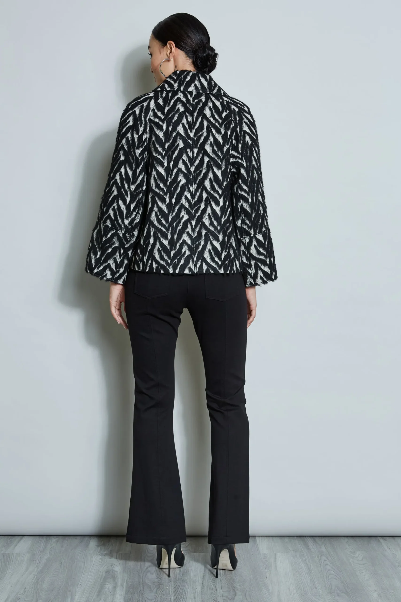 Elie Tahari Jackets & Blazers-Wool Jacquard Jacket BLACKMULTI
