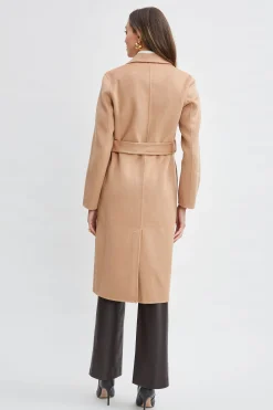 Elie Tahari Coats-Wool Wrap Coat FOSSIL
