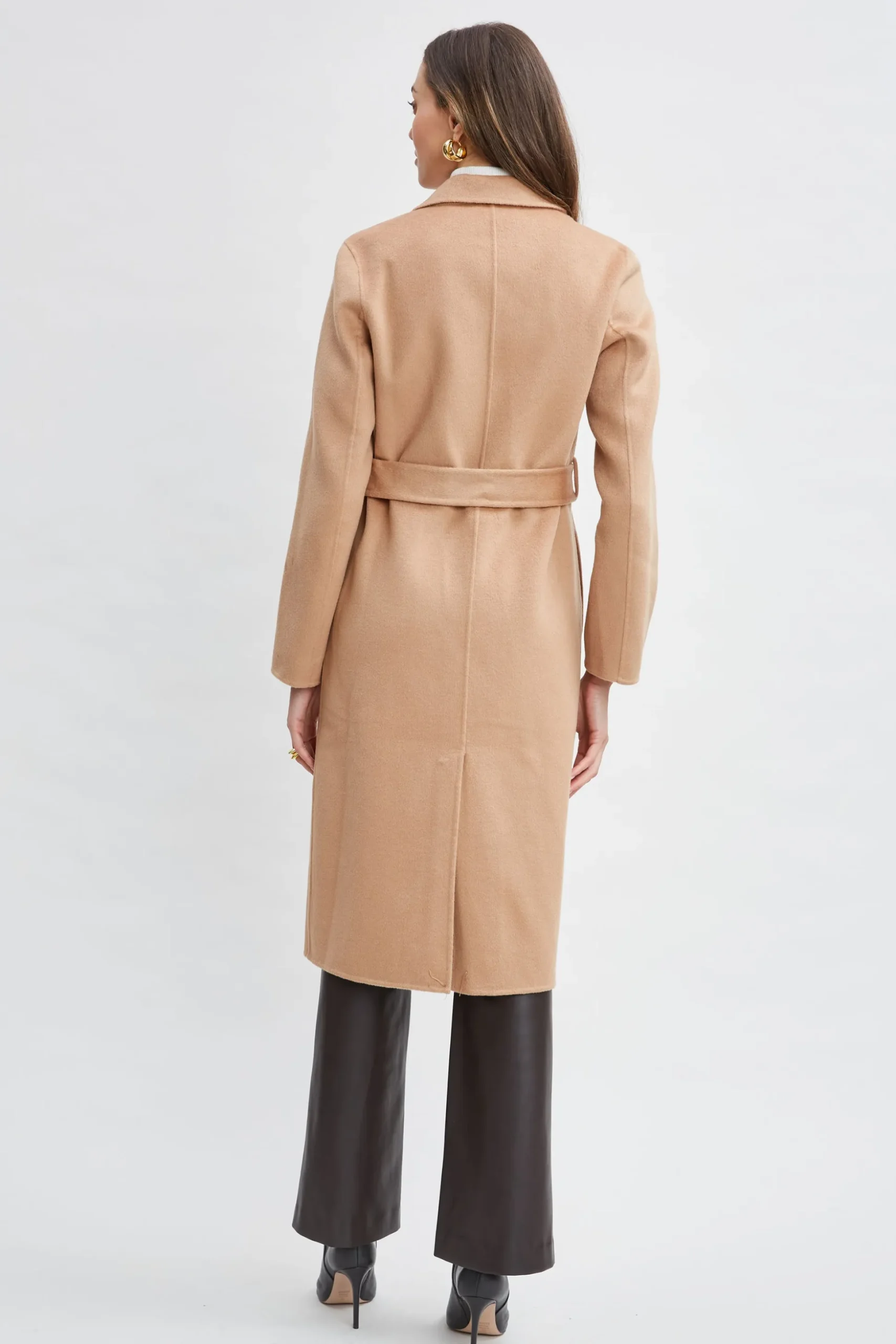 Elie Tahari Coats-Wool Wrap Coat FOSSIL